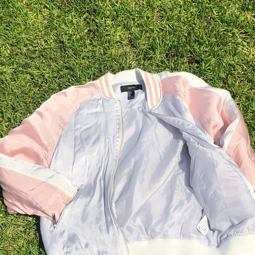 Forever 21 Silk Letterman Jacket